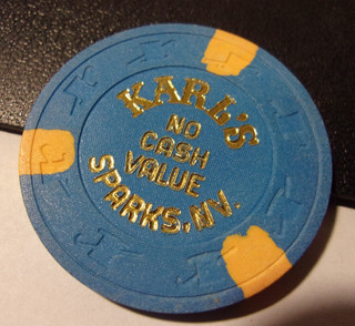 KARL'S HOTEL CASINO 5 NCV hotel casino gaming poker chip Sparks NV
