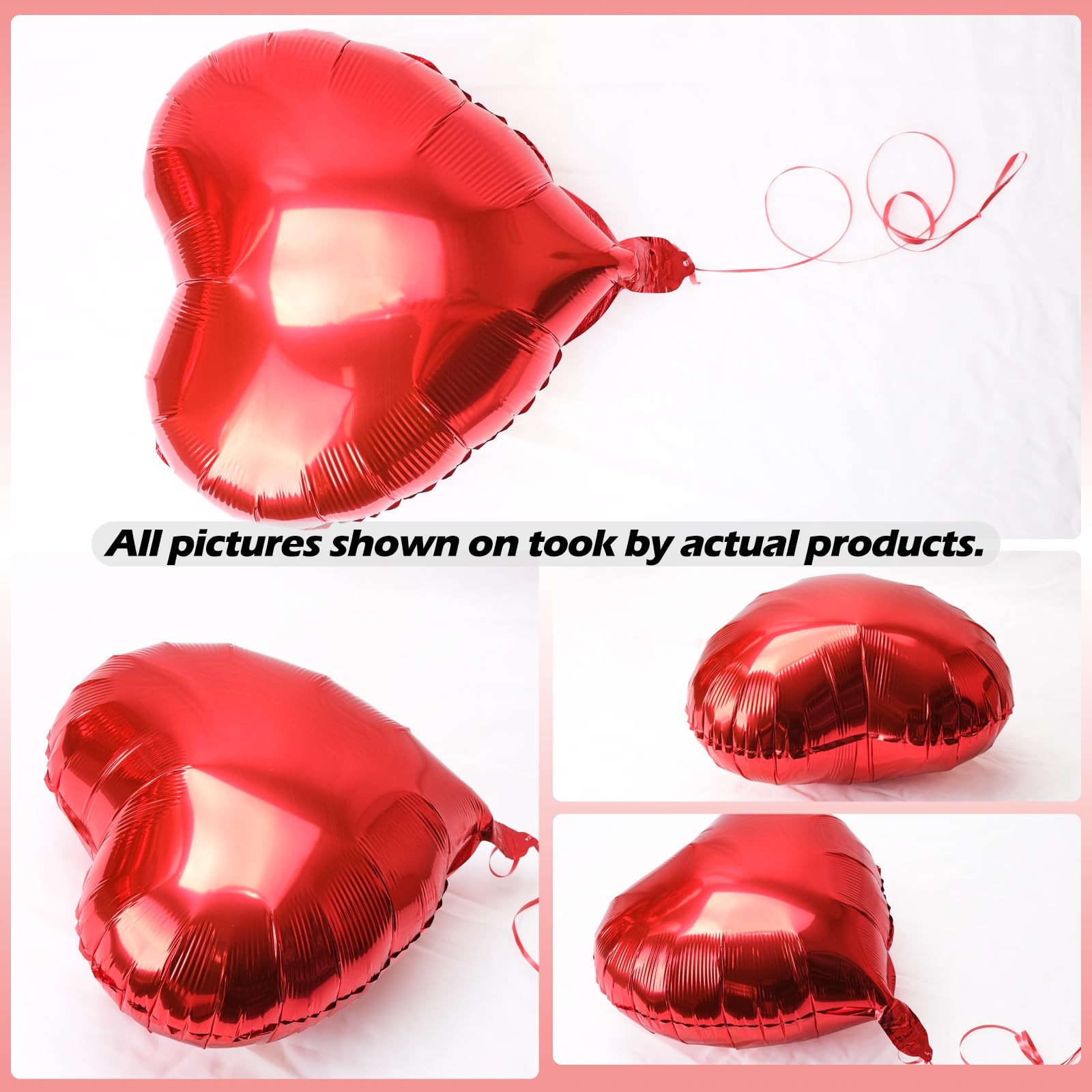30 pcs Red Heart Balloons 18" a bunch of Heart Love Foil Helium Balloons, Hel
