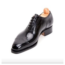 Custom Made New Men's Black Leather Cap Toe Lace Up Oxford Dress Shoes Men