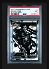 2024 TOPPS CHROME FORMULA 1 SAPPHIRE EDITION #2 SERGIO PEREZ BLACK & WHITE PSA 9