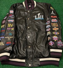 NFL Super Bowl Leather Varsity Jacket Super Bowl Patches 2018 Mens Size 3XL