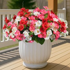 Artificial Flowers for Outdoors 6 Bundles UV Resistant Silk Flowers for Outsi...