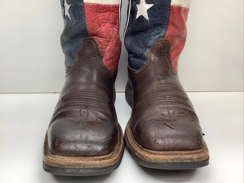 MENS TWISTED X WORK SQ TEEL TOE  BUCKAROO SQUARE TOE BROWN  BOOTS SIZE 8 EE - Image 3 of 4