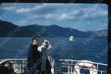 SL13 Original Slide 1950's  Japan Hakone Japanese Tourist boat 450a