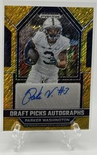 Parker Washington 2023 Panini Prizm Draft Picks Gold Shimmer Prizm Auto /15! PSU