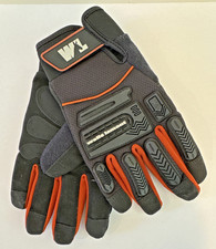 Wells Lamont Black Work Gloves Men's Size Large Rubberized Fingers