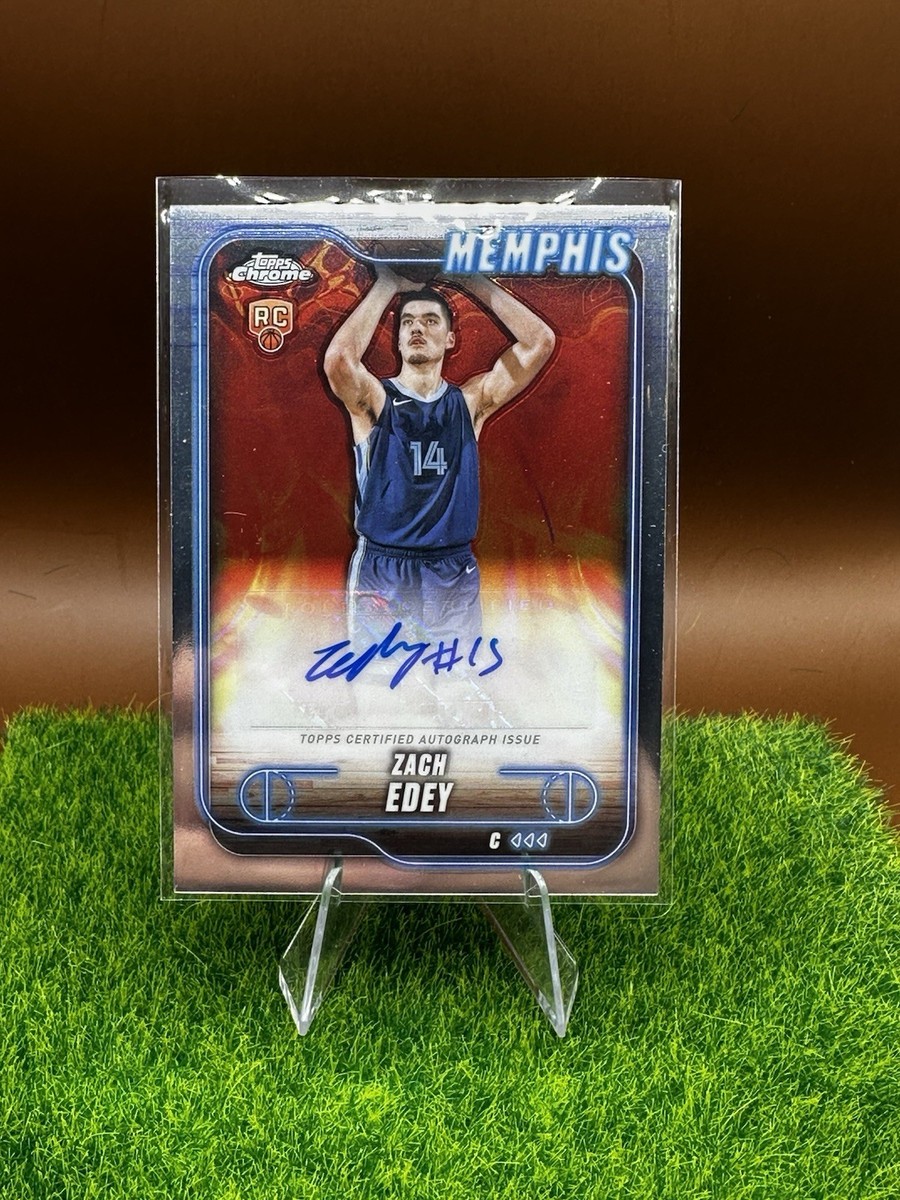 2024-25 Topps Chrome Zach Edey Rookie Auto Base (Memphis Grizzlies