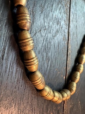 Nepal Handmade Copper Barrel Bead Strand | 6.5x10mm Ethnic Barrel Spacer | 2223