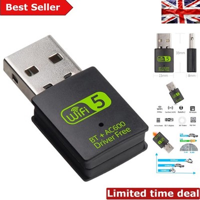 Mini Dual Band WiFi Adapter mit Bluetooth - Plug & Play für Laptops & Desktops