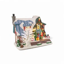 FG Square Country Log Cabin Christmas Village SKU# M-C3005