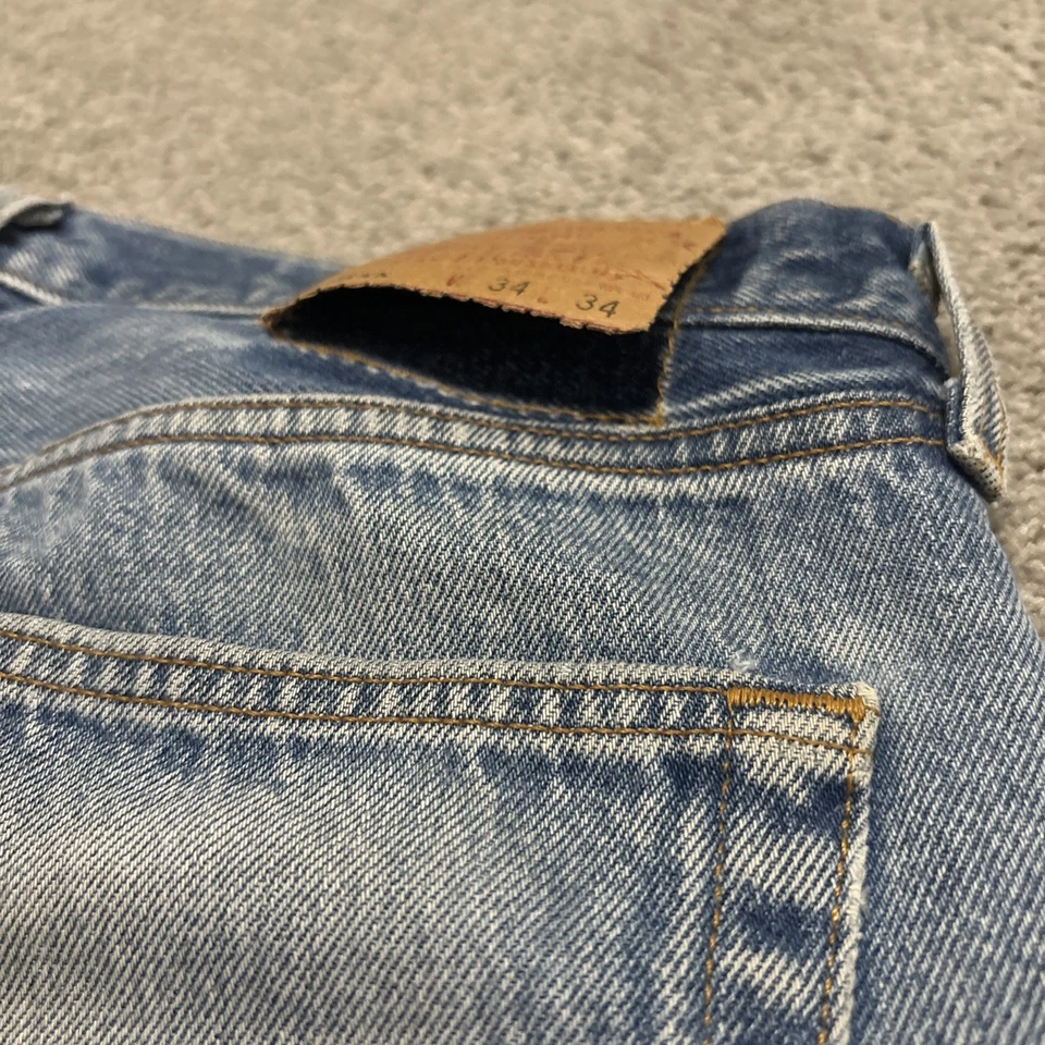 Jeans Vintage Levis 501 XX 34x34 Hombres Azul Botón Mosca Hecho en EE. UU. 90s Envejecido Foto 4 de 4