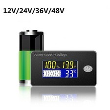 Battery Capacity Monitor 10-100V Battery Meter 12/24/36/48V Percentage Voltage