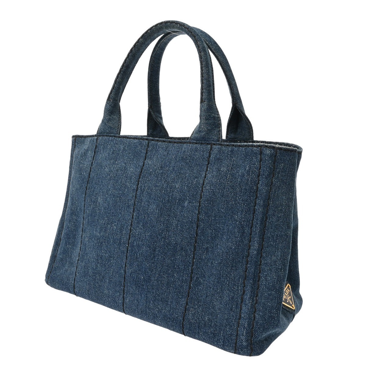 PRADA Canapa Mini Blue 1BG439 Ladies Denim Handbag AB Rank Used  from japan thumbnail 2