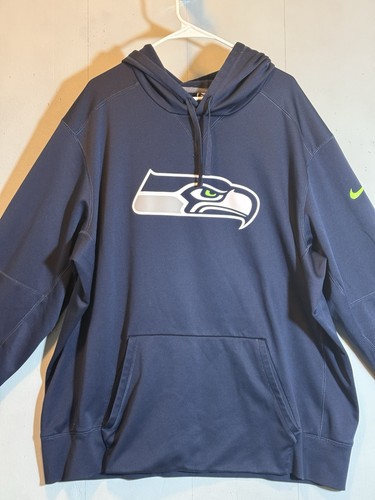 Men’s NFL Team Apparel Seattle Seahawks Pullover Sz XXL Blue Green Shirt Hoodie - Picture 2 of 9