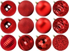 12x Giant Christmas Baubles Extra Large Big Xmas Shatterproof Plastic Ball 10cm