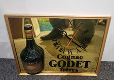 Albert Gerrer Mulhouse Fretes Cognac Godet Mirror Bar Pub Clock W Bottle