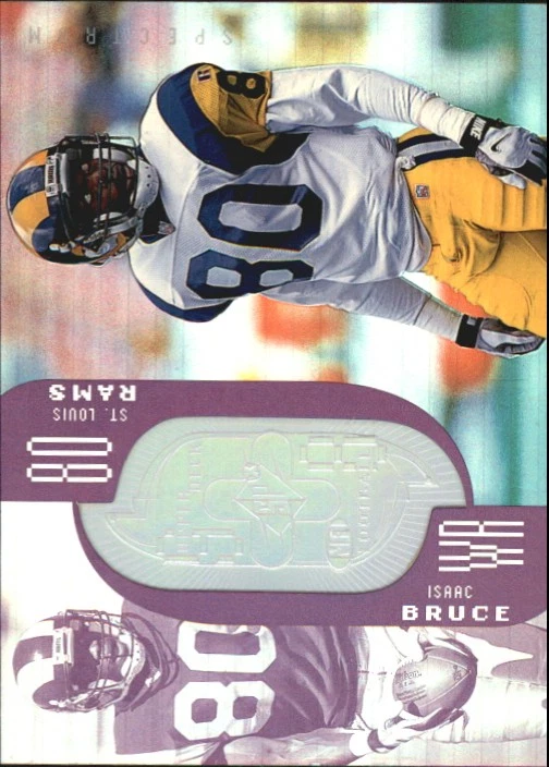 1998 SPx Finite Spectrum St. Louis Rams Football Card #72 Isaac Bruce /1900