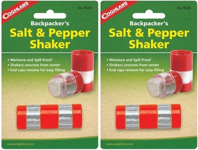 Coghlan's Backpacker's Salt & Pepper Shaker Compact Spill Moisture Proof(2-Pack)