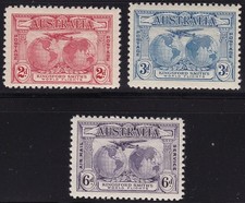 1931 AUSTRALIA, No. 121/123 set of 3 MH values*