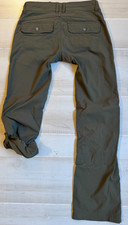 prAna breathe tan olive roll tab nylon hiking pants size 4 Reg women's 31" ins
