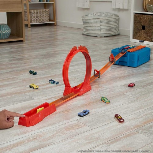 Hot Wheels Track Builder Flame Wheel Car Stunt Pack Storage Container 16 Tracks - Picture 3 of 16