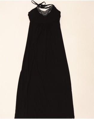 Tommy Bahama Damen ärmelloses Maxikleid UK 8 Small schwarz Viskose DS38