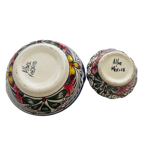 Alba Mexico Set of 2 Colorful Pottery Bowls - Picture 2 of 10