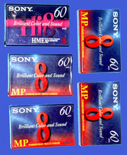 5x NEW - SONY Video8 videocassette tapes, 60 min.