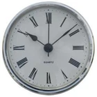 Caravan clock Motorhome Clock 85mm silver bezel white Roman dial, fits 60mm hole