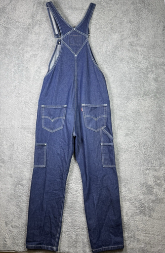 Levi's Bib Overalls Men's Small Carpenter Red Tab Denim Dark Workwear Utility - Picture 9 of 13