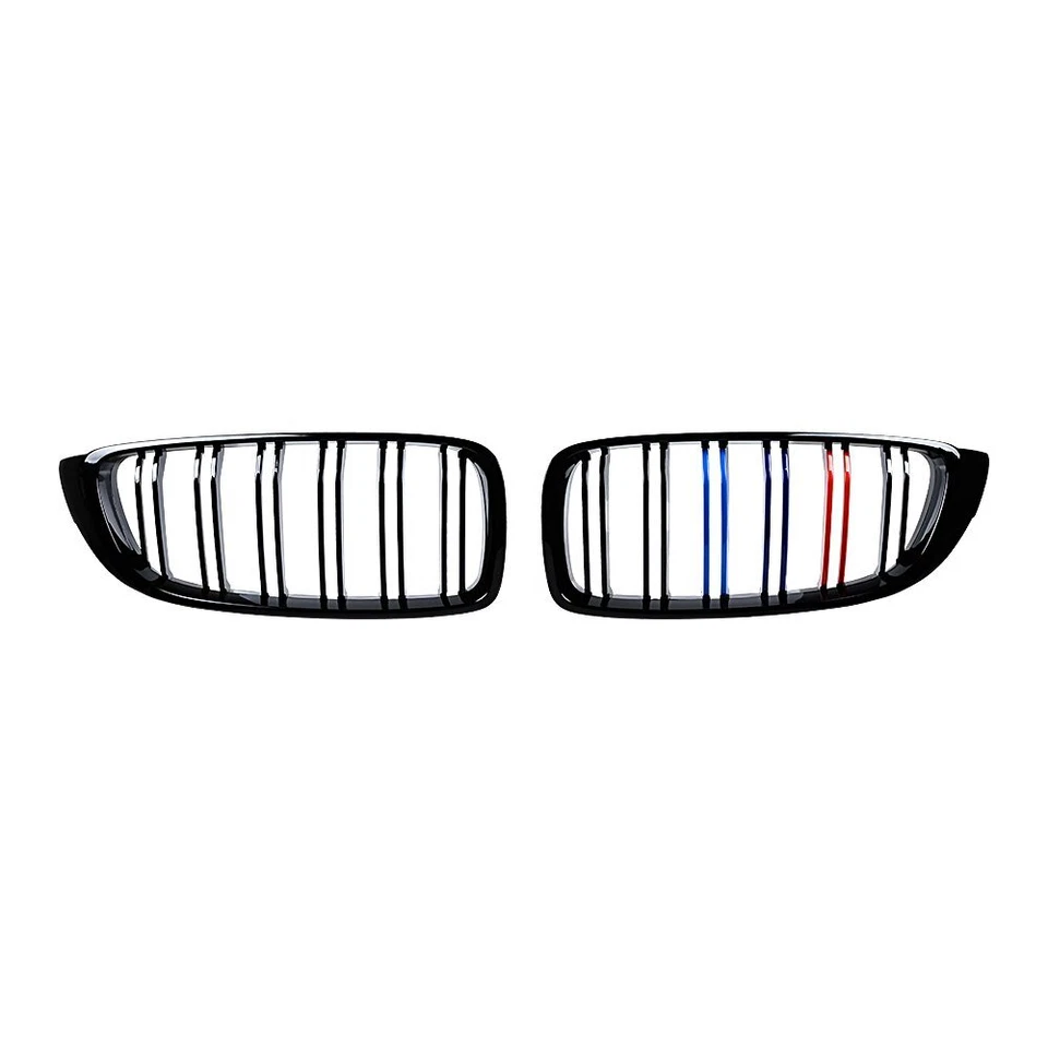 For 2014-20 BMW 4 Series F32 F33 F36 F82 Front Kidney Grille M-Color Gloss Black Foto 2 de 4