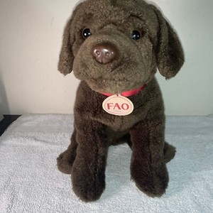 FAO Schwarz Chocolate Labrador Puppy Dog 14” Plush Retriever Limited Edition