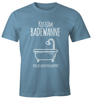 Herren T-Shirt Fasching Kostüm Badewanne Ich lass mich volllaufen Verkleidung