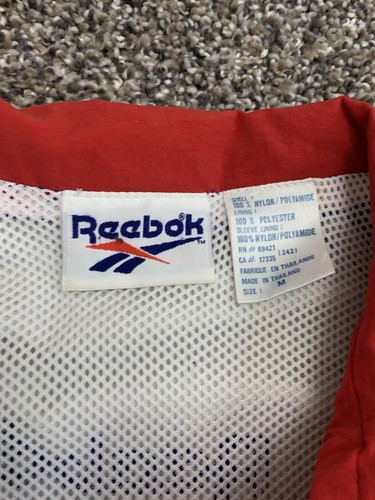 Vintage Reebok Embroidered Windbreaker M Jacket Nylon Color Block 90s Shaq Logo - Picture 3 of 10