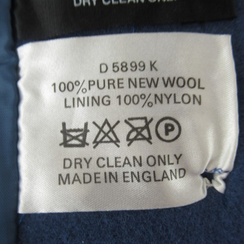 Women's 100% Pure New Wool Blue Coat Size 20 Belted Unbranded 4-Button Lined - Picture 20 of 24