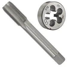 9/16"-20 UN HSS Tap And Die Set 9/16 x 20 UN Machine Thread Tap And Round Thr...