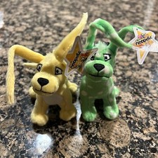 Neopet McDonald's Lot Of 2 Speckled And Yellow Gelert with Clips 2005 NEW