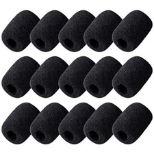 Wode Shop 15 Pack Foam Microphone Windscreen, Lapel Headset Microphone Sponge 