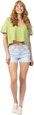 Judy Blue Mid Rise Rainbow Stitch Light Wash Shorts - 150103