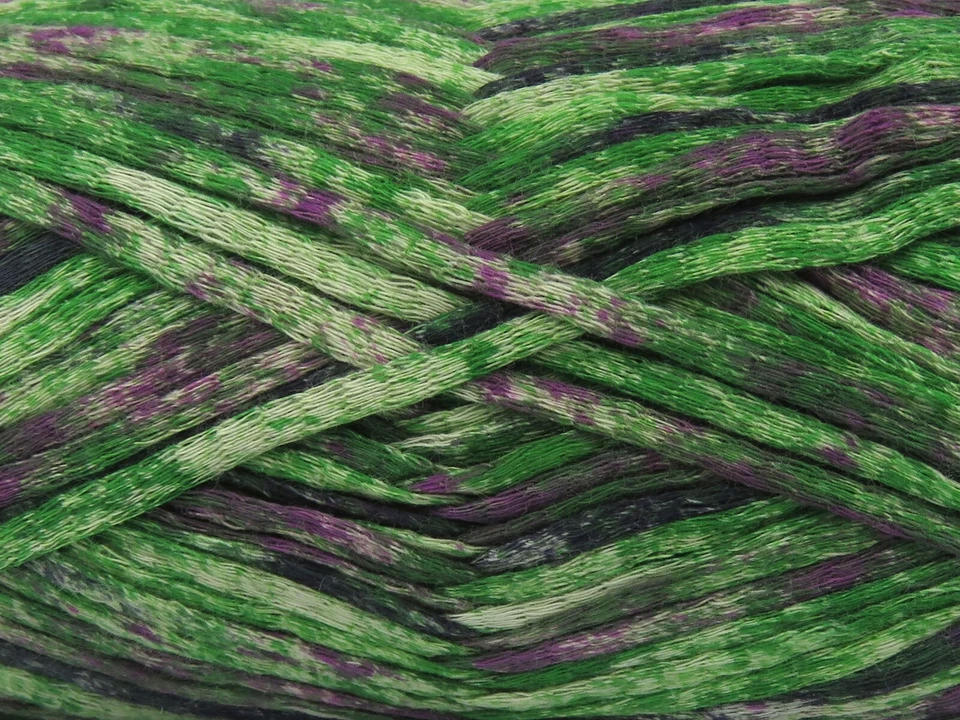 Algodão verde respingo roxo + 82030 fios de gelo 100% algodão penteado 100gr 246yds - Imagem 2 de 4