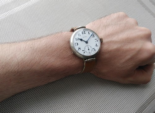GRANDE 39 mm. Reloj de pulsera vintage CYMA Swiss Trench estilo militar - Imagen 14 de 14