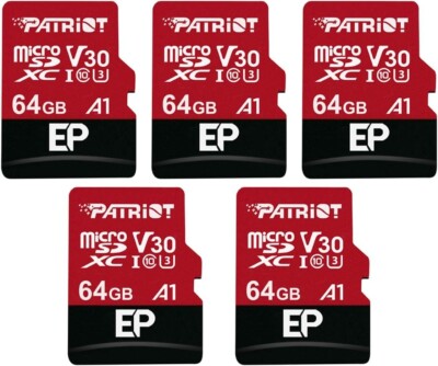 Patriot EP 64GB V30 A1 U3 4K UHD Recording MicroSD For Dashcam