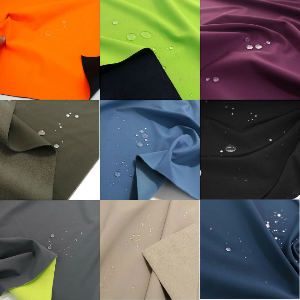 Winter Outdoor Softshell-Stoff mit Fleece Rückseite Atmungsaktiv Wasserdicht