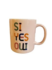 New " SI YES OUI" Mug Coffee Cup By Room Essentials