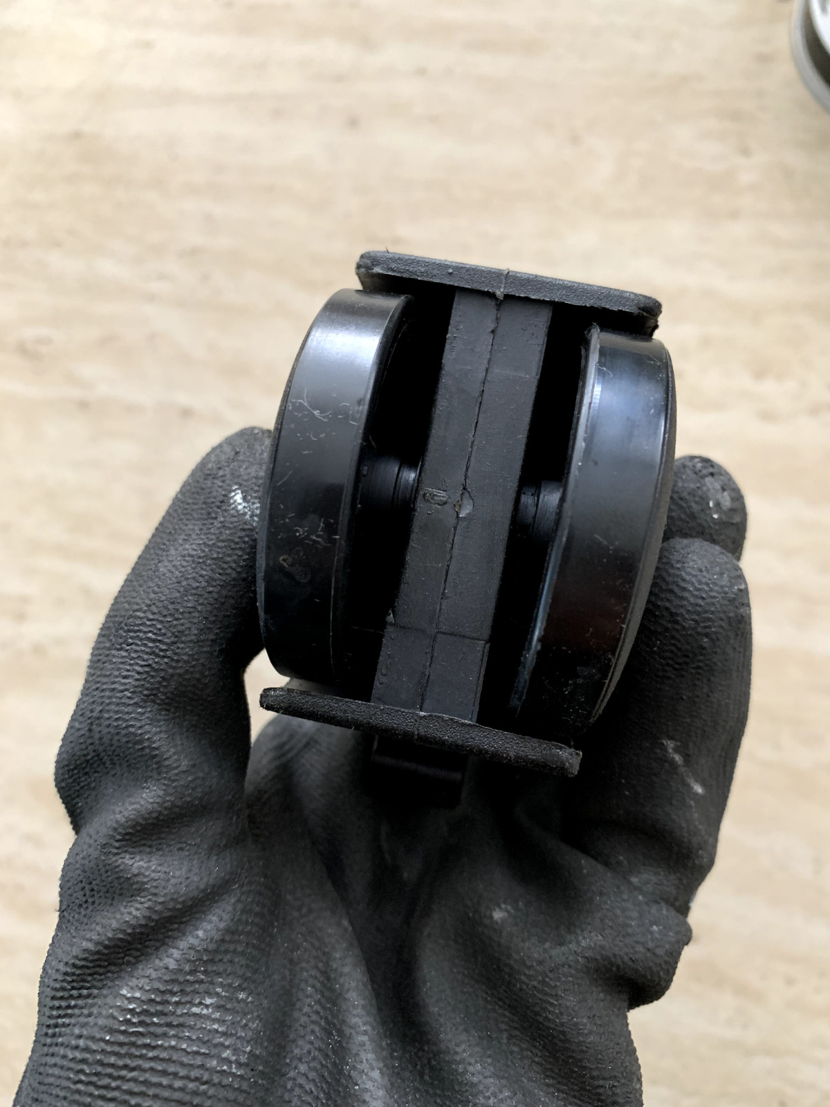 2" Plastic Twin Office Chair Black Wheel Caster w/ Locking Brake 5/16" Stem