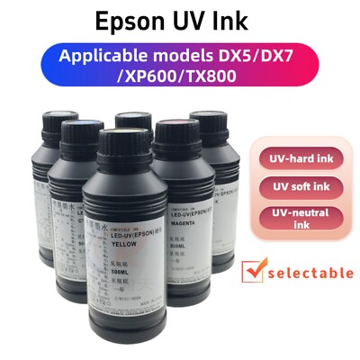 Epson 6pcs 500ml Ink For A3/A4 UV DTF Pinter CMYKW