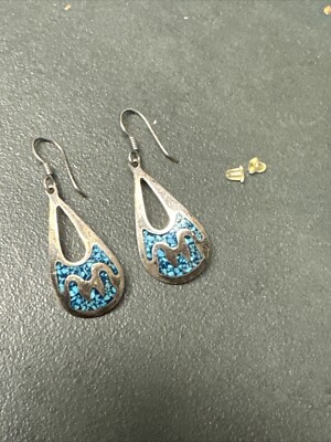 Mexico 製　vintageピアス Vintage Taxco Mexico Sterling Silver And Turquoise Chip