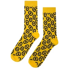 NWT Leopard Pattern Dress Socks Novelty Men 8-12 Yellow Crazy Fun Sockfly