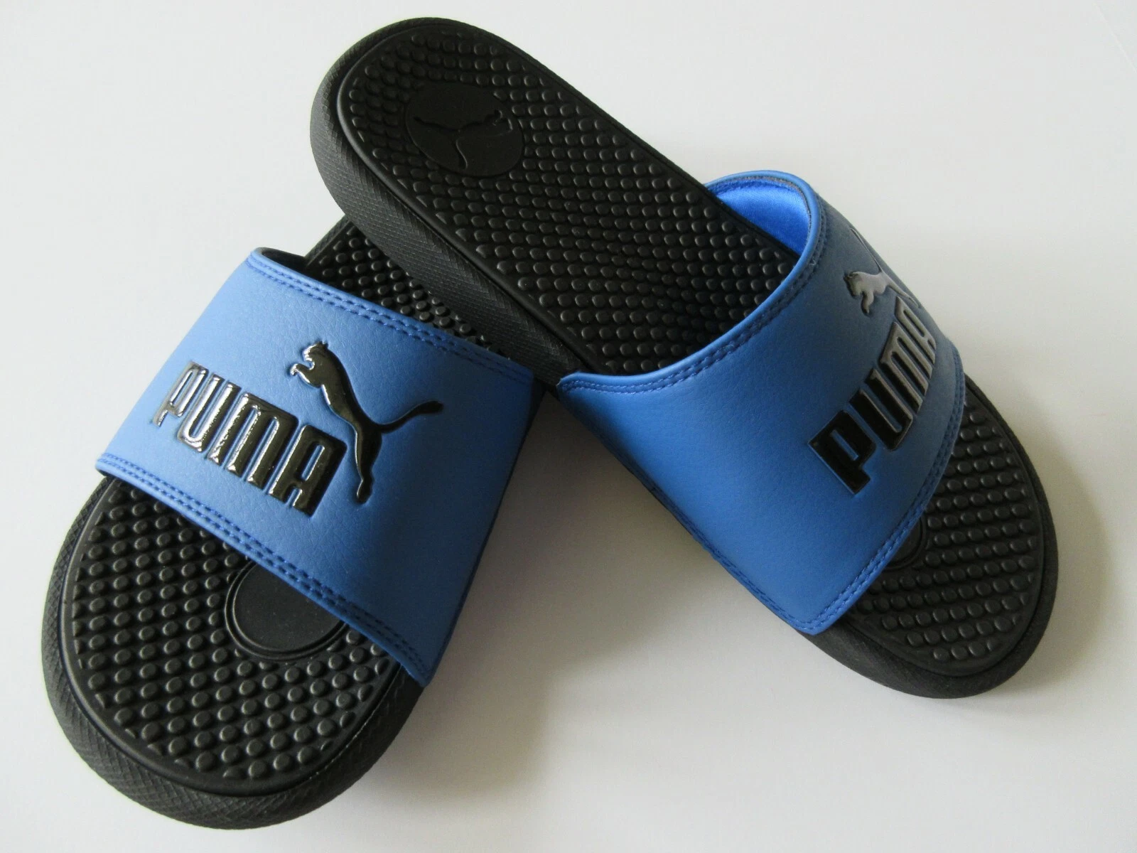 Flop Flip Flop Puma Cool Cat Junior Casual Beach Slip Royal Black Lettering Nuovo