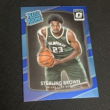 2017 Panini Donruss Rated Rookies Holo Blue Laser /49 Sterling Brown Rookie RC